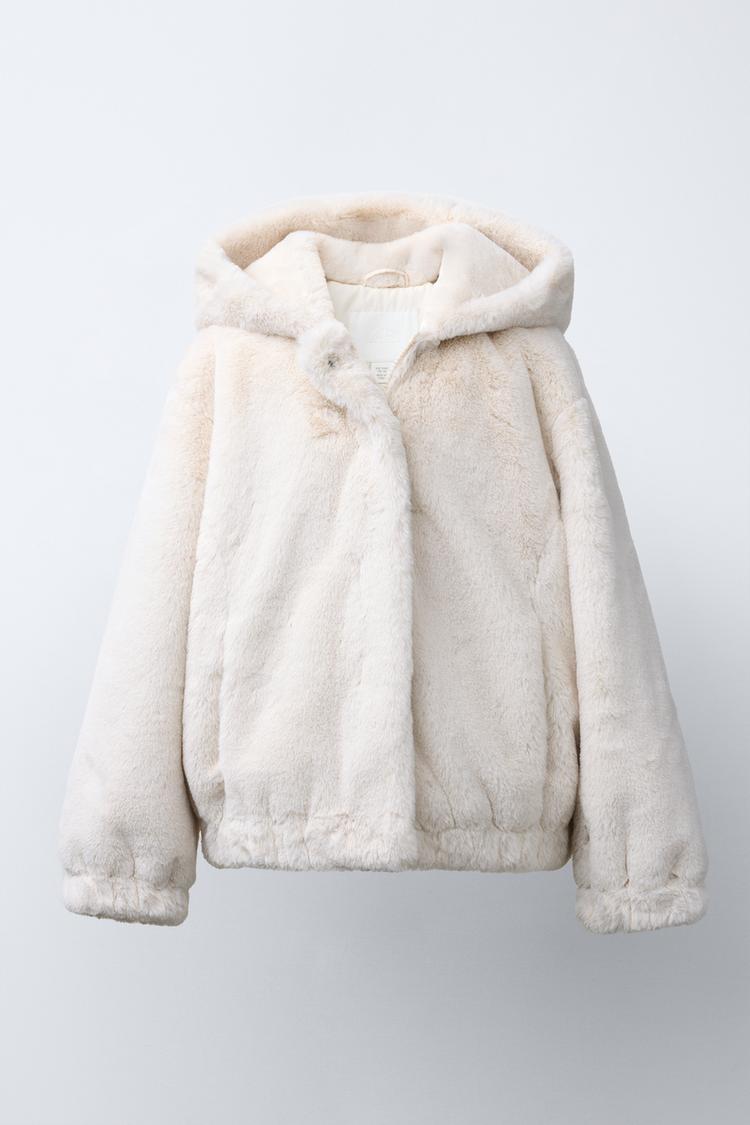 FAUX FUR HOODED JACKET