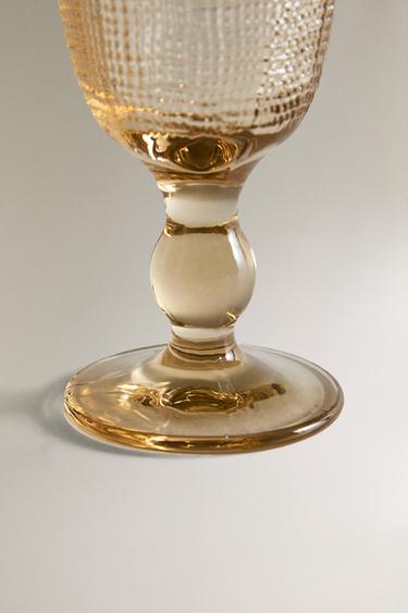 RAISED DESIGN WINE GLASS - Brown by Zara - Image 3