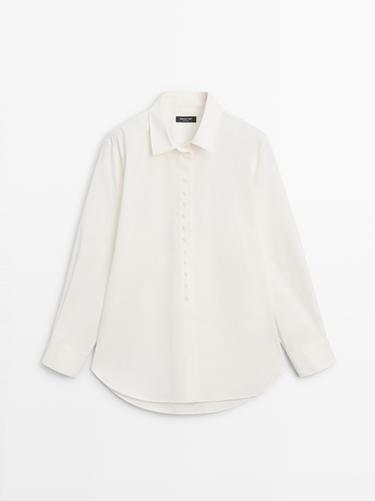 Camisa detalle botones 100% algodón - Blanco roto de Zara - Imagen 0