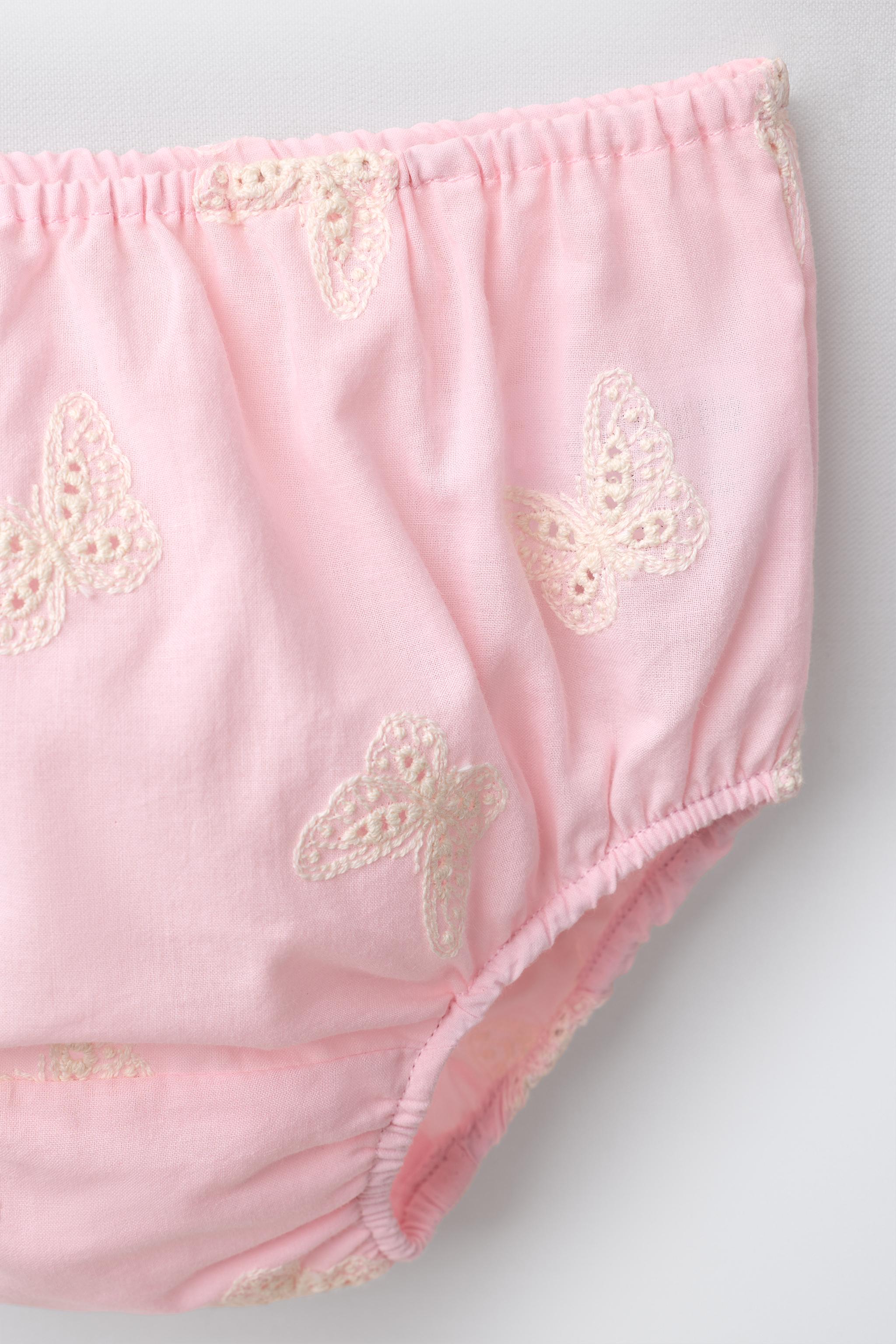 EMBROIDERED BUTTERFLY DRESS AND BLOOMER SET