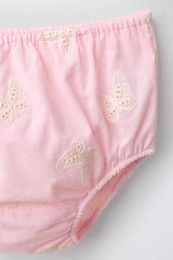 ENSEMBLE ROBE ET CULOTTE PAPILLONS BRODÉS - Rose de Zara - Image 3