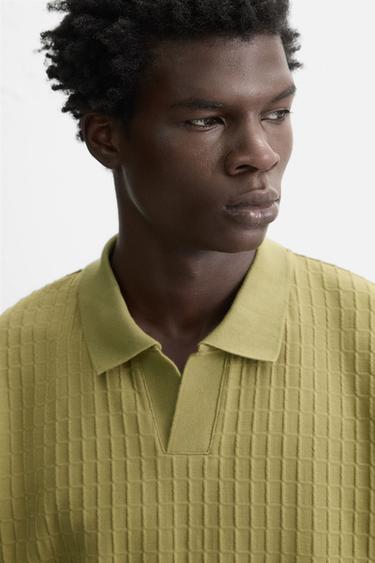 TEXTURED POLO SHIRT - Pistachio by Zara