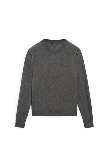 Pull en maille fine à col rond - Cobalt de Zara