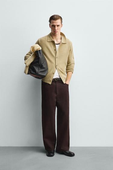 100% WOOL CARDIGAN - Light green by Zara