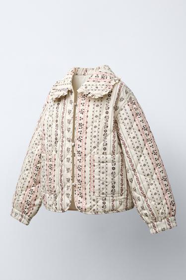 PRINTED PADDED JACKET - Light beige by Zara - Image 1