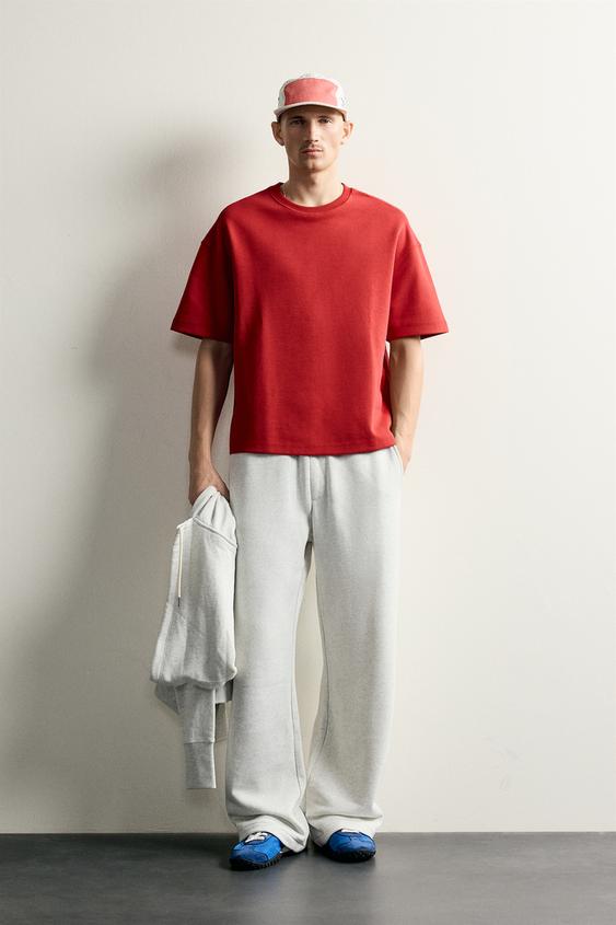 SUDADERA RELAXED FIT INTERLOCK - Rojo de Zara - Imagen 0