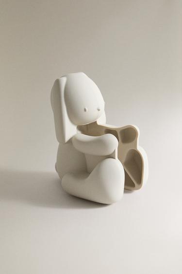 CHILDREN'S RABBIT DOORSTOP - Taupe grey by Zara - Image 1