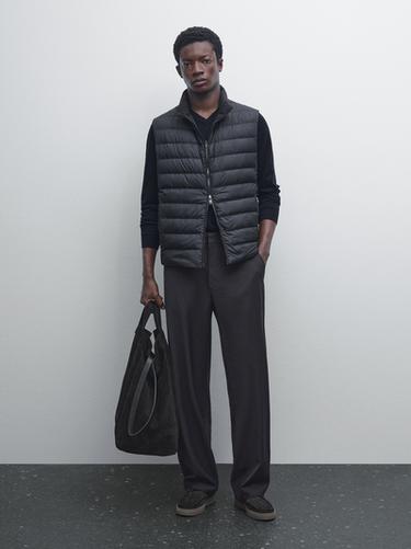 Zara Reversible water-repellent down blend waistcoat - Dark navy - Image 0