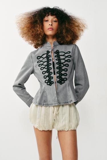Z1975 PEPLUM JACKET WITH DECORATIVE DETAILING - Grey marl by Zara