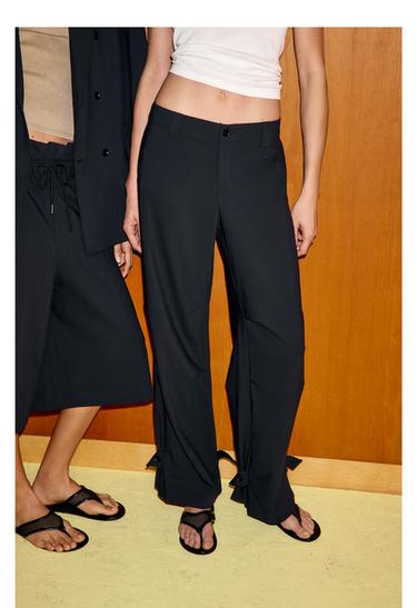 STRAIGHT TROUSERS WITH BELT LOOPS - Dark navy by Zara
