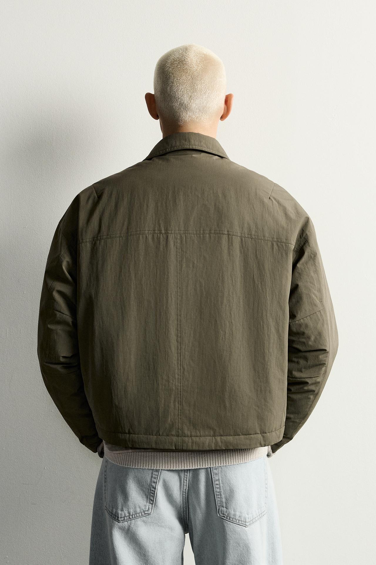 BOXY FIT QUILTED JACKET — Khaki