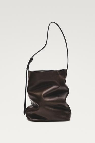Medium nappa leather bucket bag — Brown 3
