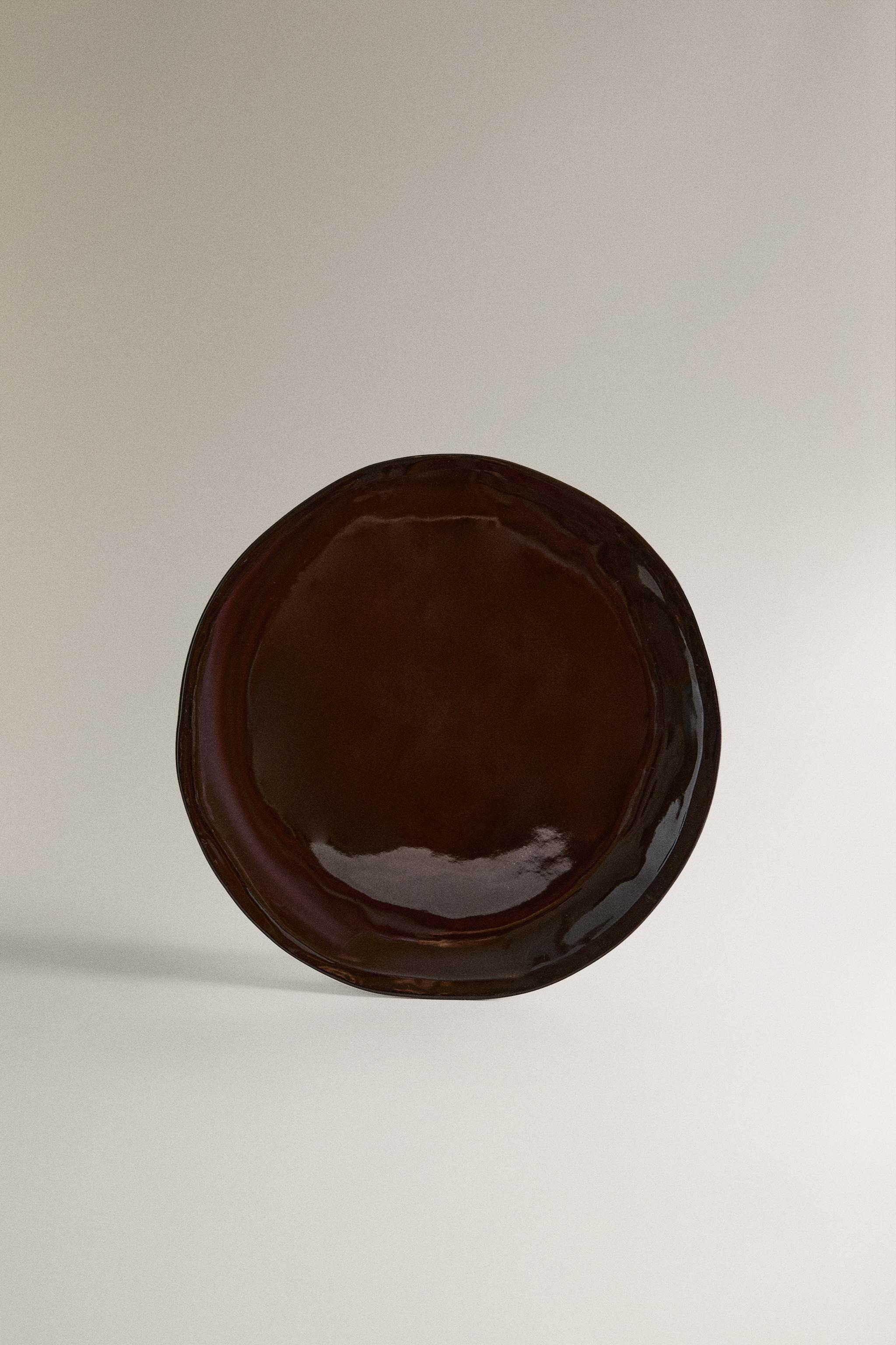STONEWARE DESSERT PLATE - Brown | ZARA United States