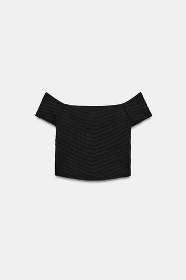 TOP BUSTIER EN MAILLE - Noir de Zara - Image 5