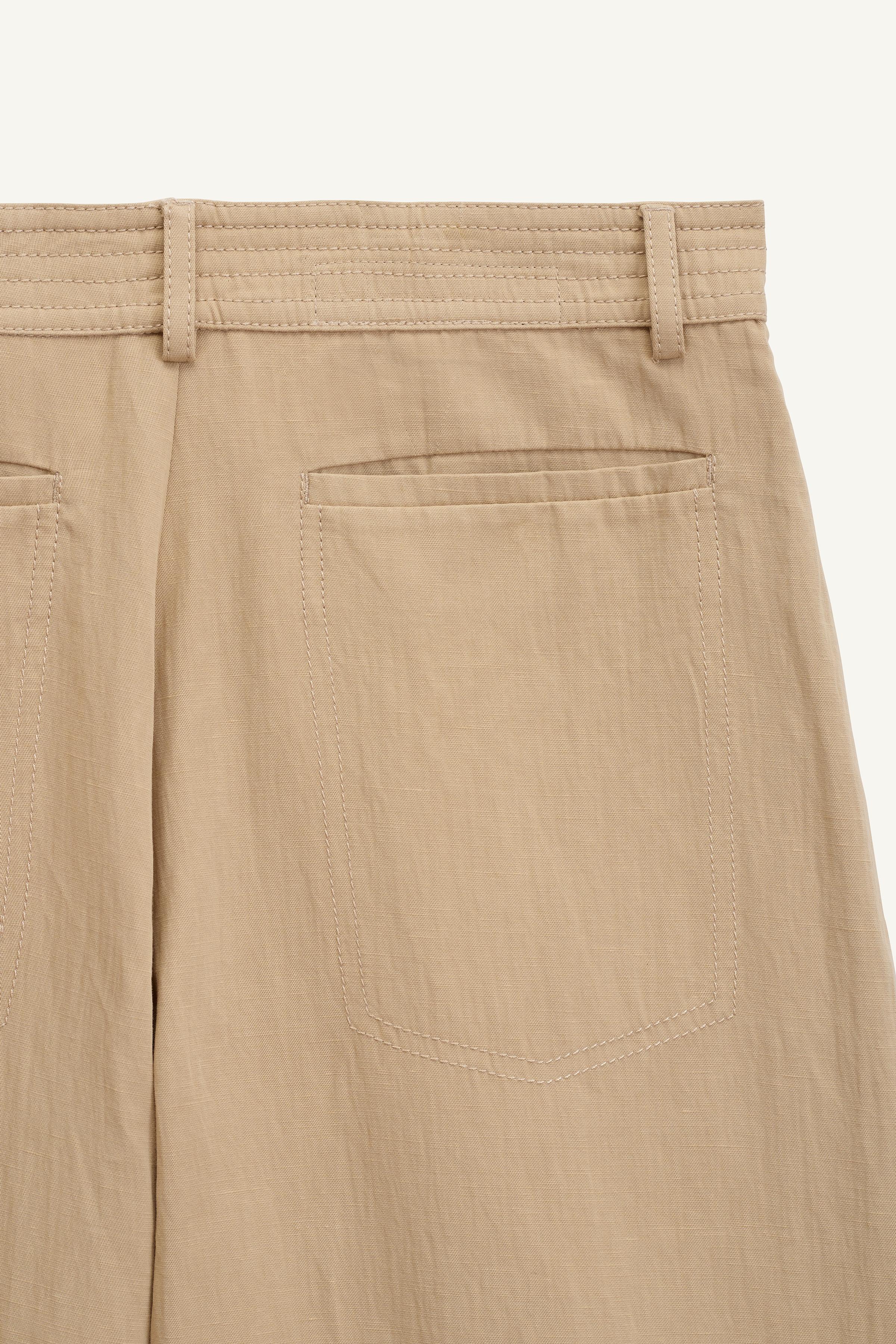 【ZARA】ST PNT 14 リネン28% ミッドライズ パンツ 2697/234/710 ST PNT 14 - Beige | ZARA United States