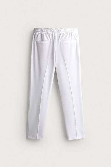 COMFORT JOGGER WAIST TROUSERS - White by Zara