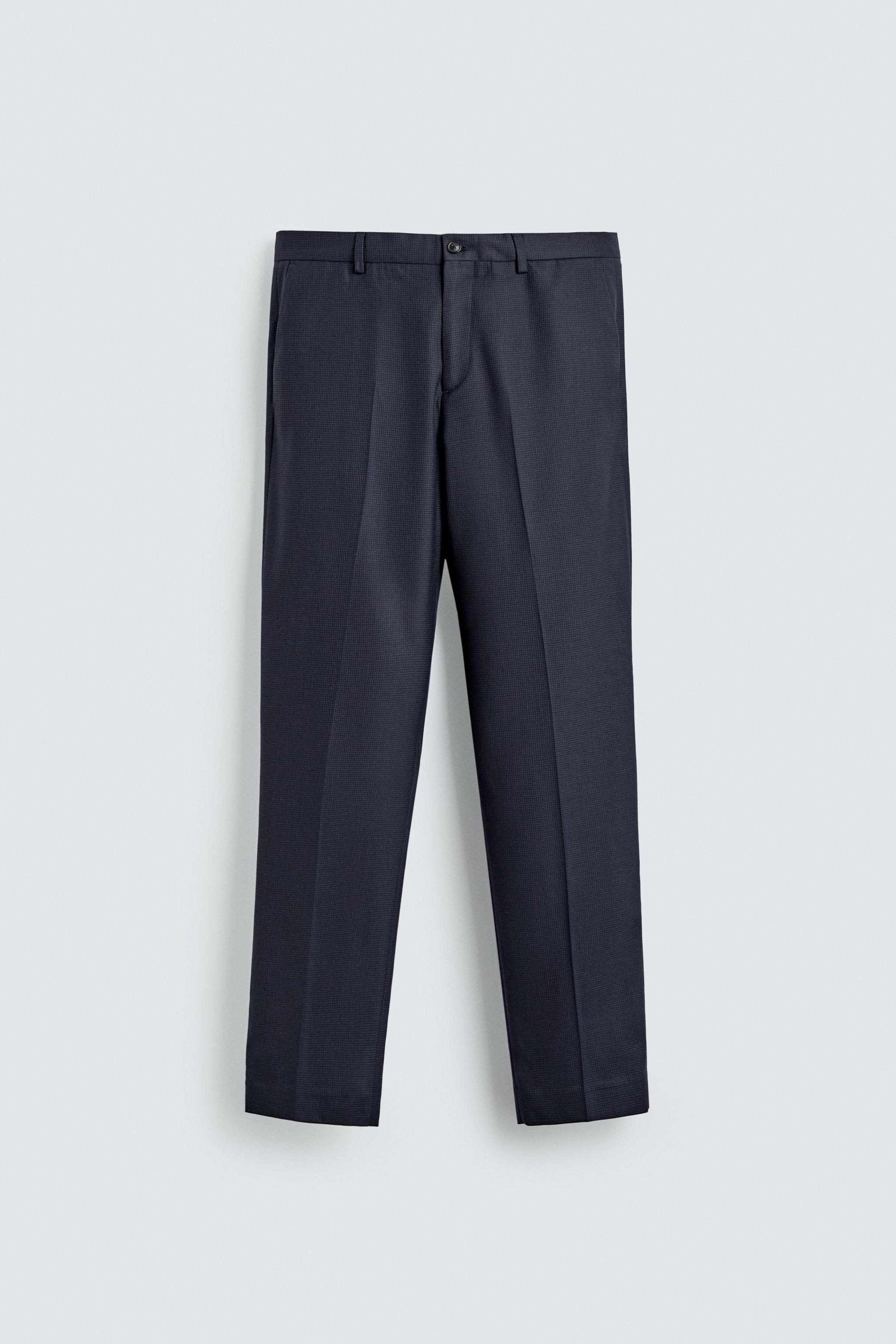 REGULAR FIT HOUNDSTOOTH SUIT PANTS
