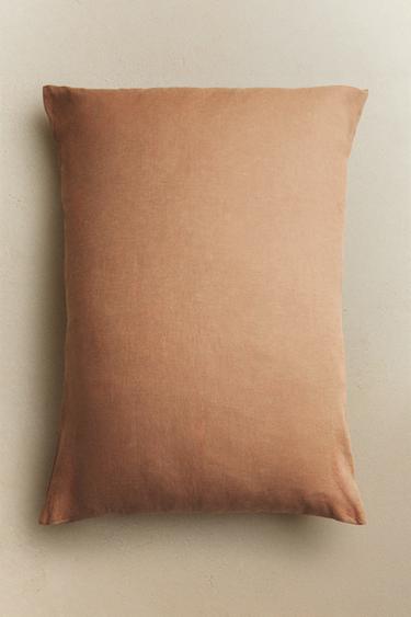 Zara XXL LINEN THROW PILLOW COVER - taupe brown