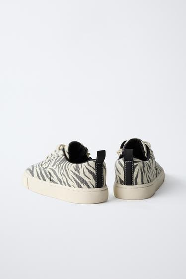 TENNIS EN COTON ANIMAL PRINT - Blanc de Zara - Image 4
