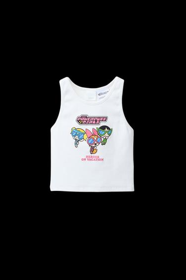 Zara THE POWERPUFF GIRLS ™ RIBBED T-SHIRT - White