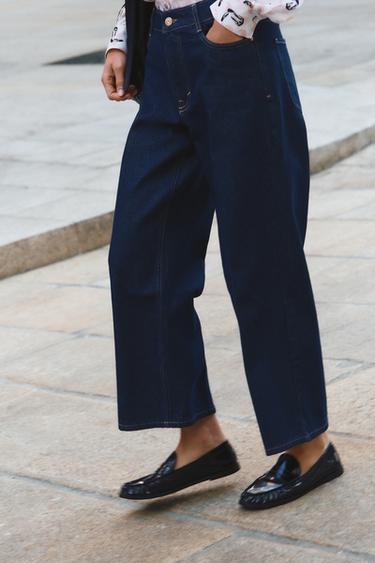 Z1975 STRAIGHT-LEG HIGH-WAIST JEANS - Blue by Zara