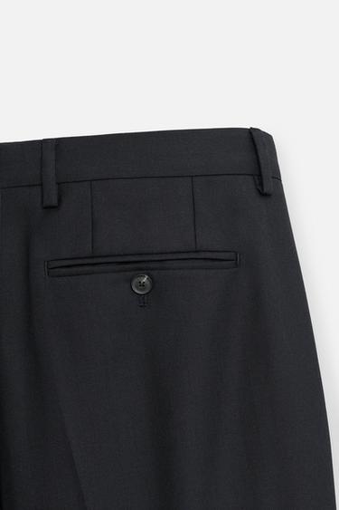 HERRINGBONE SUIT TROUSERS - Navy blue by Zara - Image 7