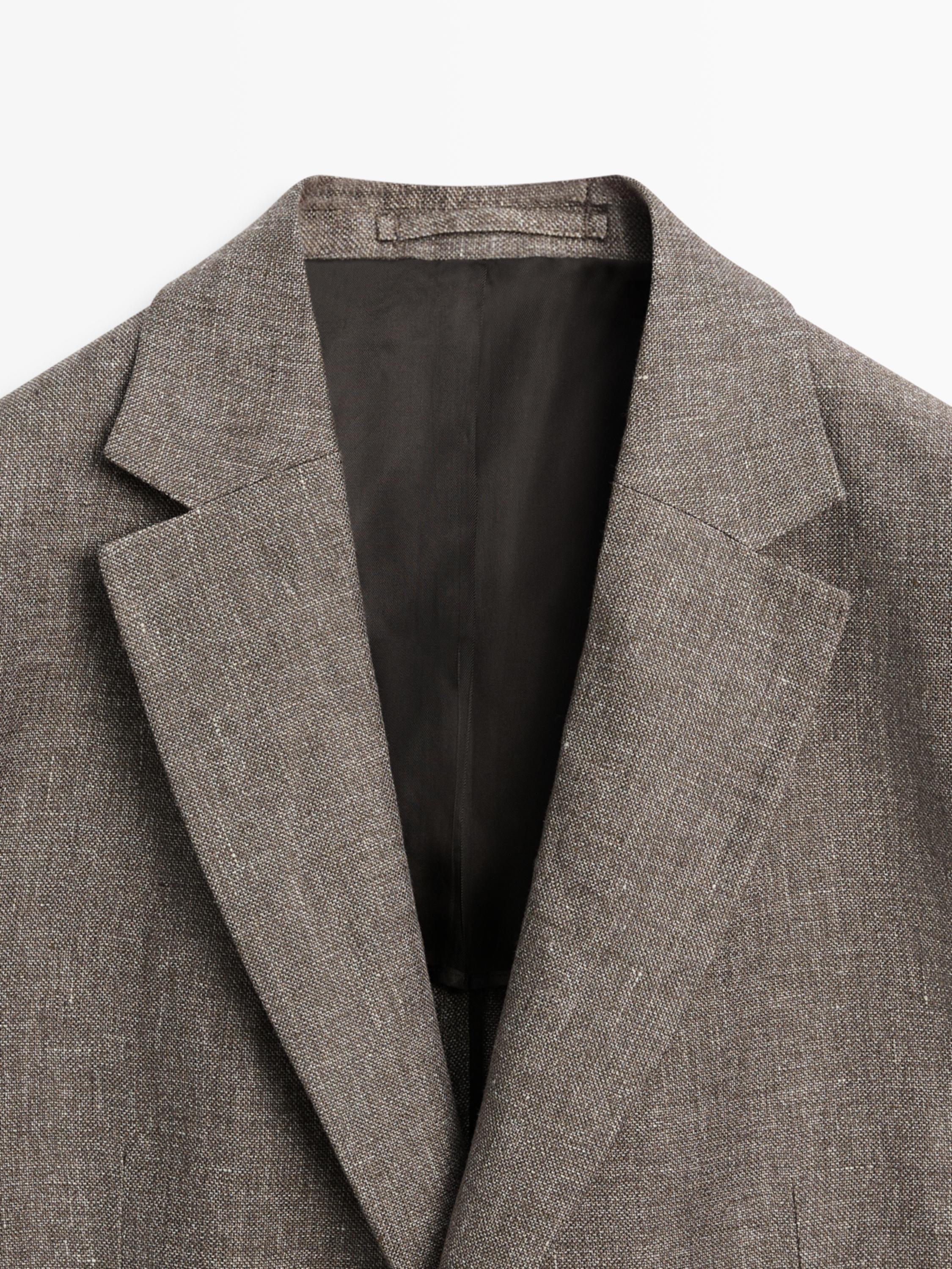 100% linen tailored marl blazer