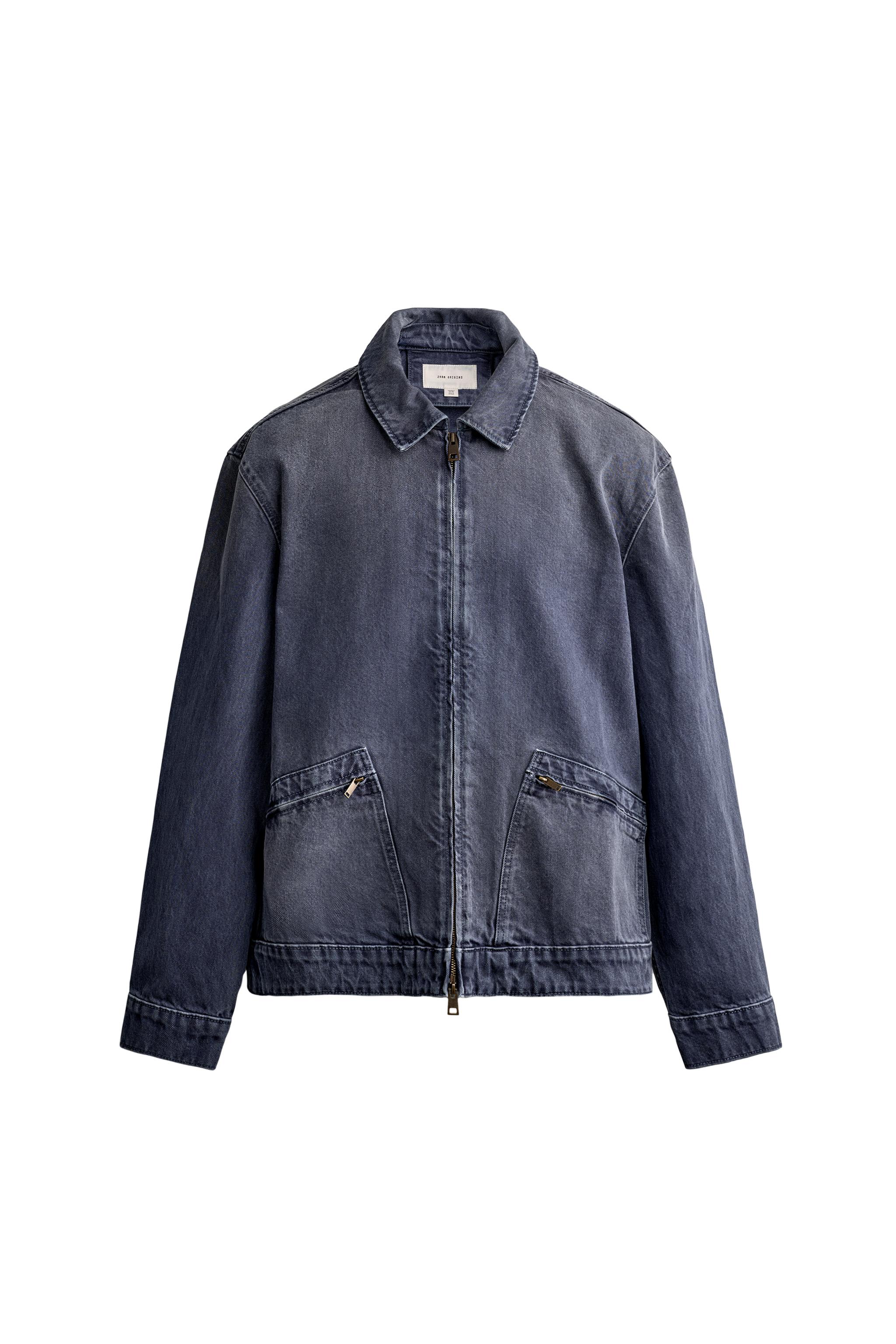 REGULAR FIT DENIM ZIP-UP JACKET - Light indigo | ZARA United States