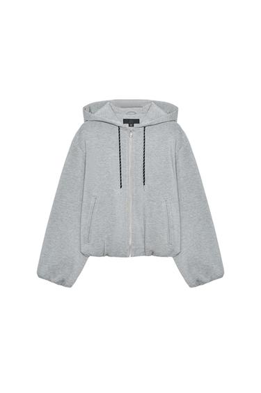 BOMBER HOODIE - Grey marl by Zara