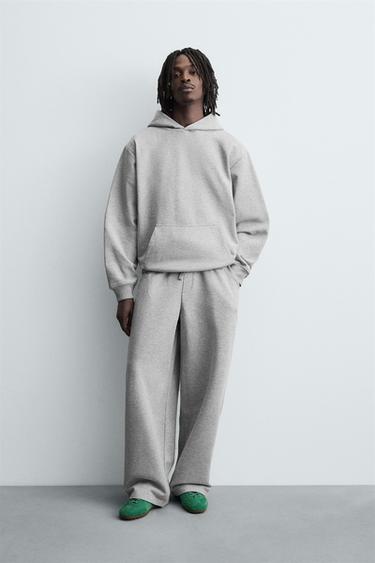 BASIC WIDE-LEG JOGGERS - Grey marl by Zara