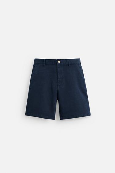 Zara CHINO BERMUDE REGULAR FIT KROJA – mornarsko plava
