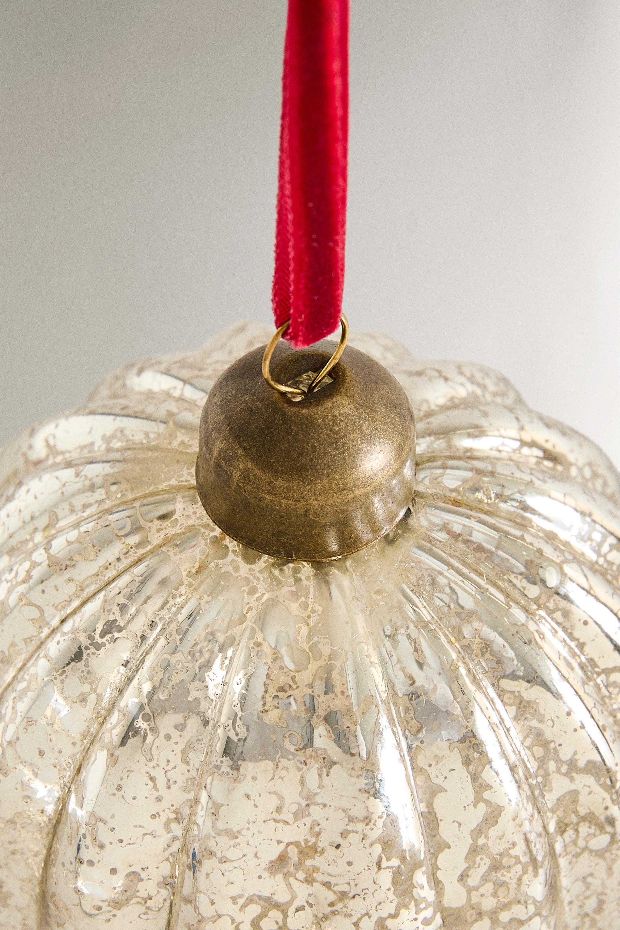 MERCURIZED STRIPED CHRISTMAS TREE BALL ORNAMENT