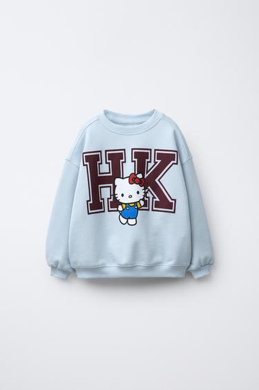 Zara HELLO KITTY © SANRIO PRINT SWEATSHIRT - Light blue