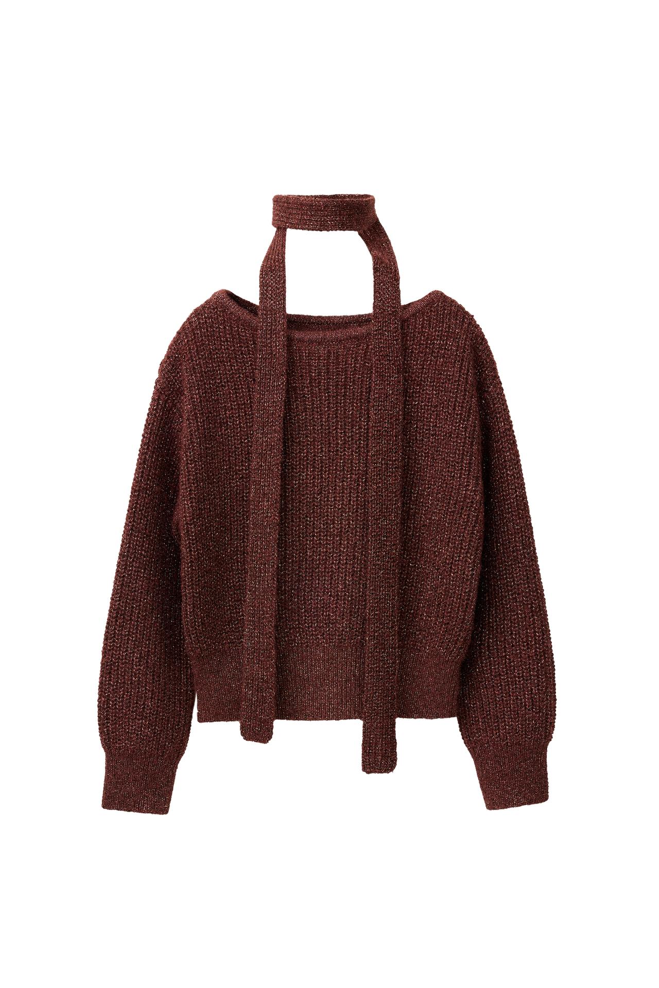 METALLIC KNIT JUMPER WITH SCARF