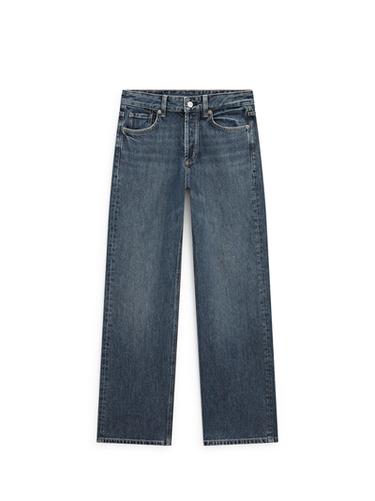 Jean wide leg taille moyenne - Bleu moyen de Zara