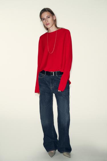 JERSEY CON LANA CUERPO CAPA - Rojo de Zara