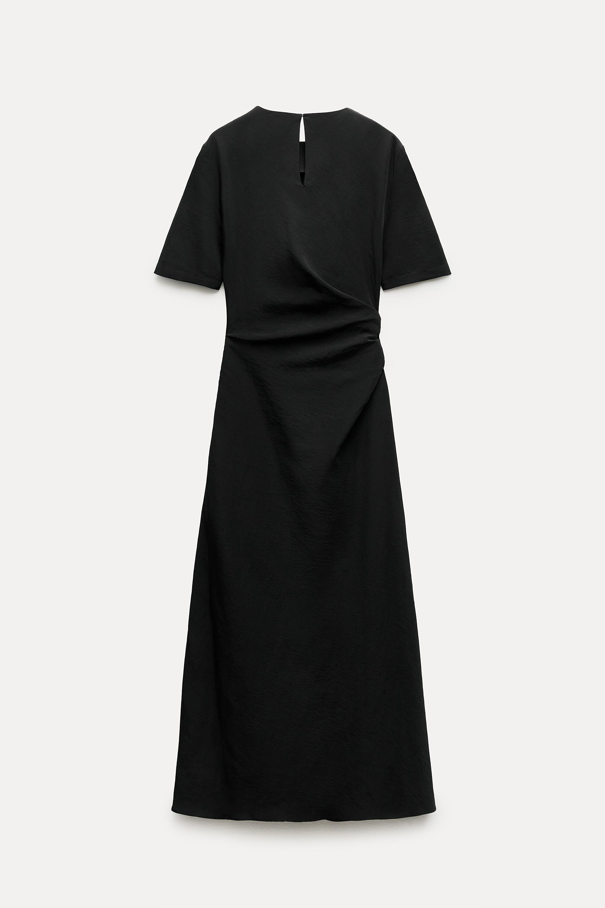 SIDE DRAPED DRESS ZW COLLECTION - Black