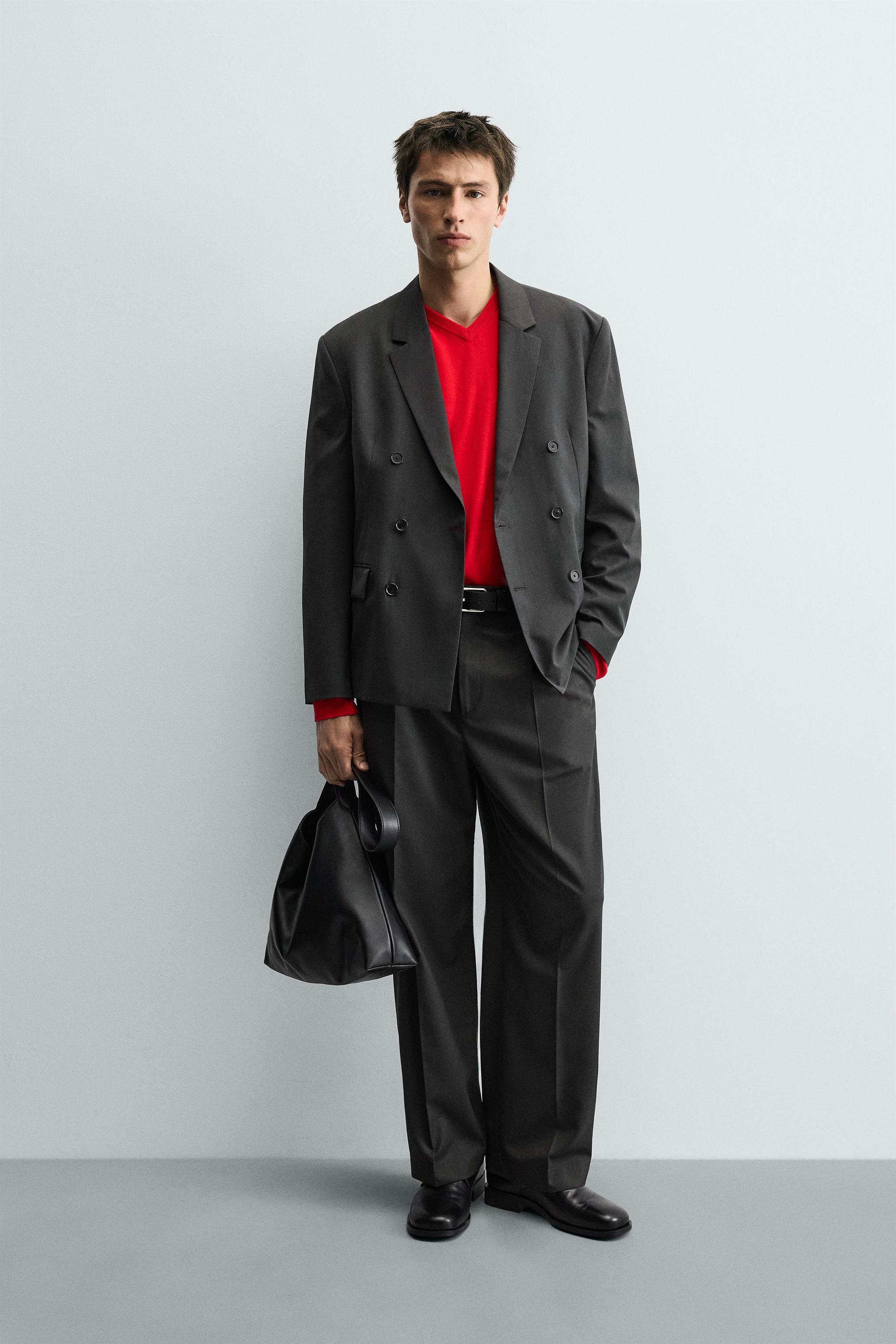 ルイ BLAZER CRUZADO DE TERNO COM LÃ - Cinza-escuro | ZARA Brasil