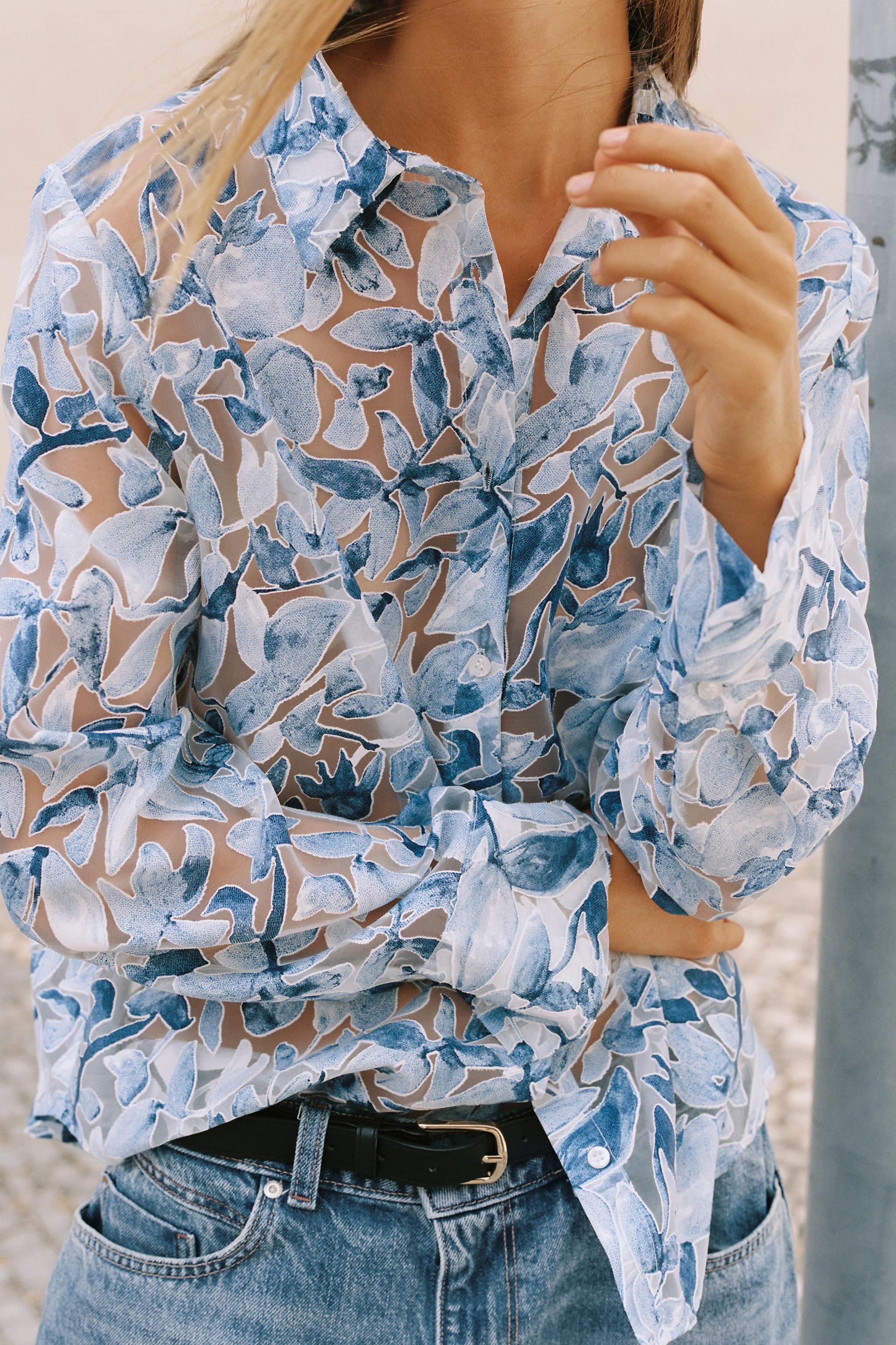 FLORAL PRINT MIXED SHIRT