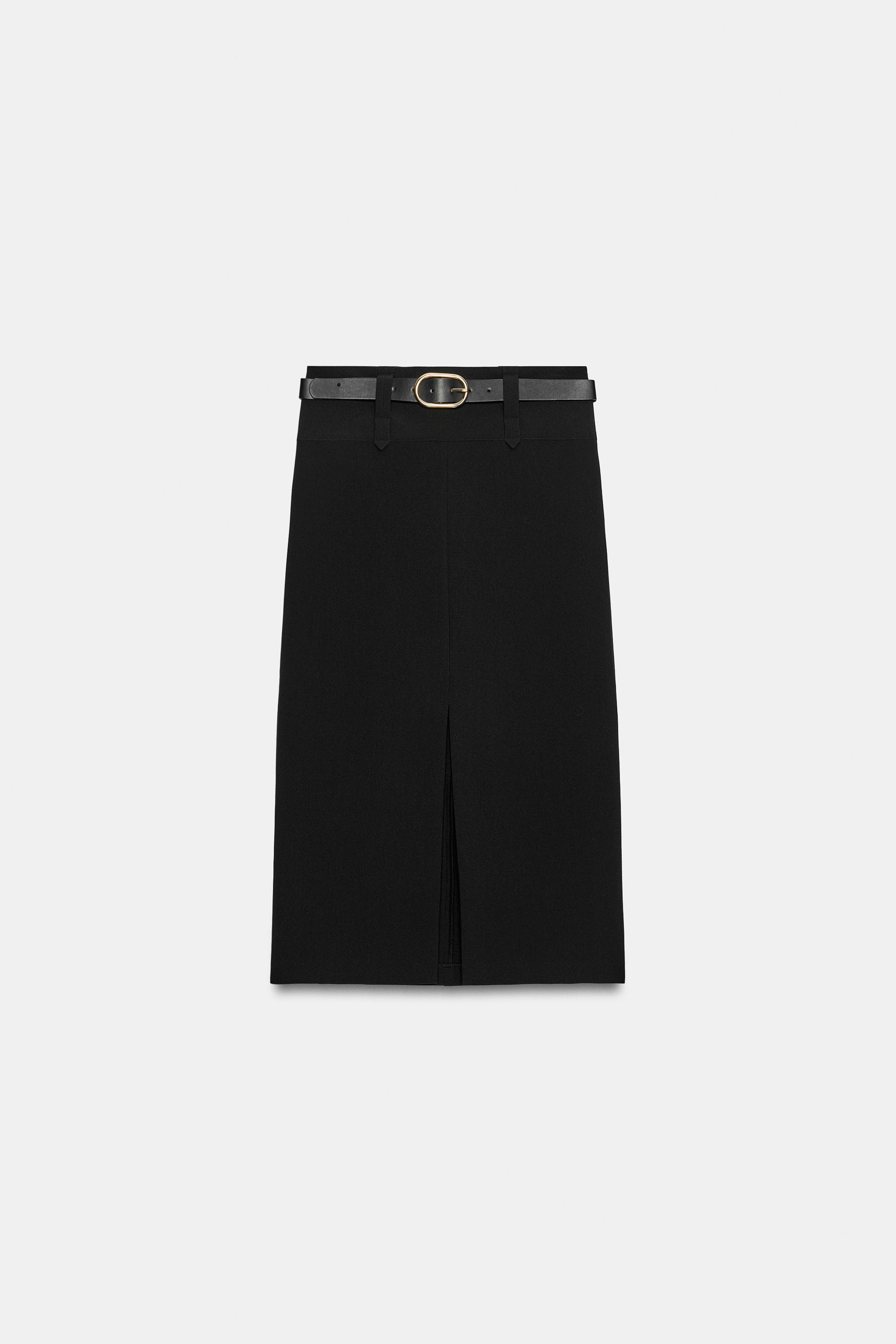 BELTED MIDI SKIRT