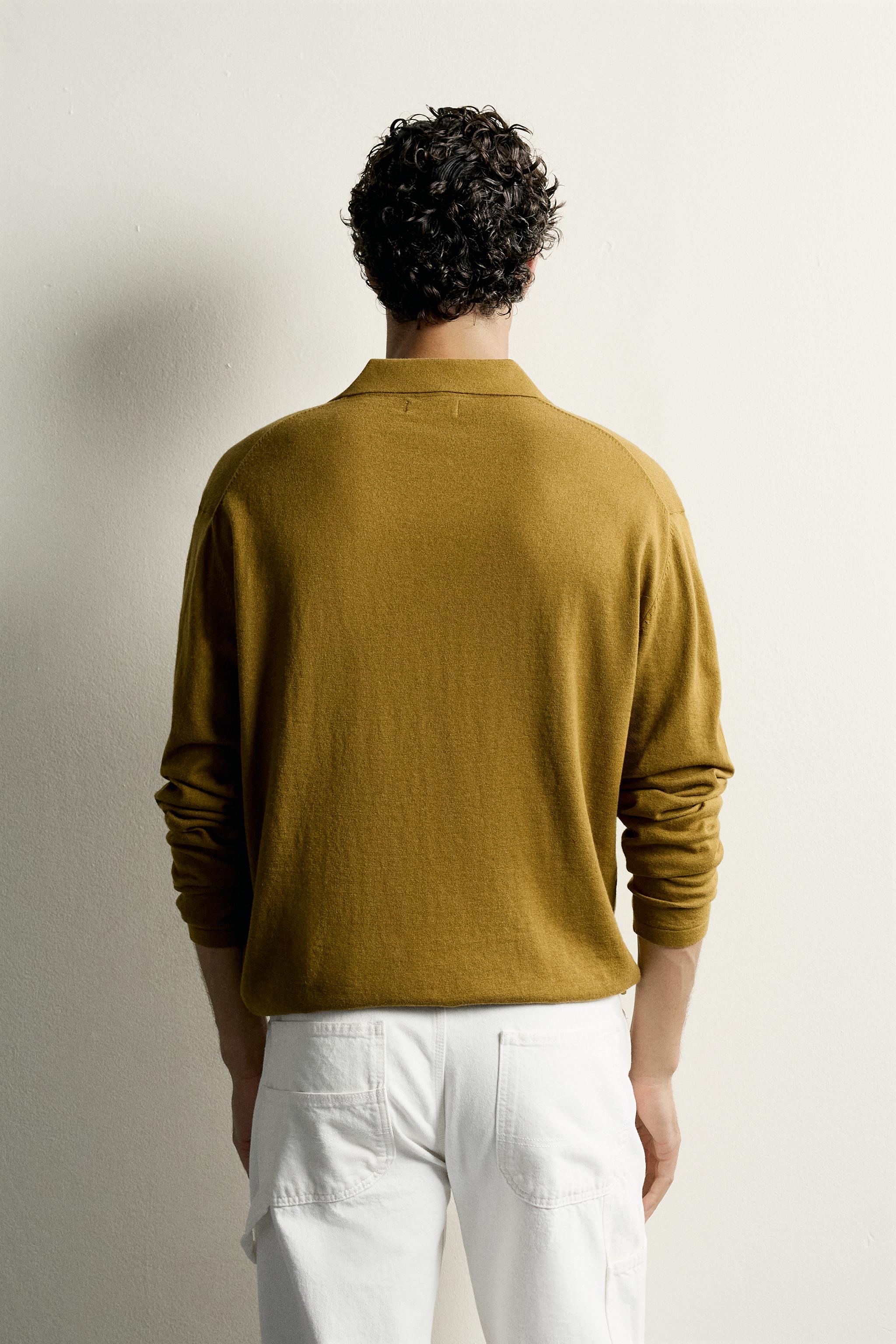 COTTON-CASHMERE KNIT POLO