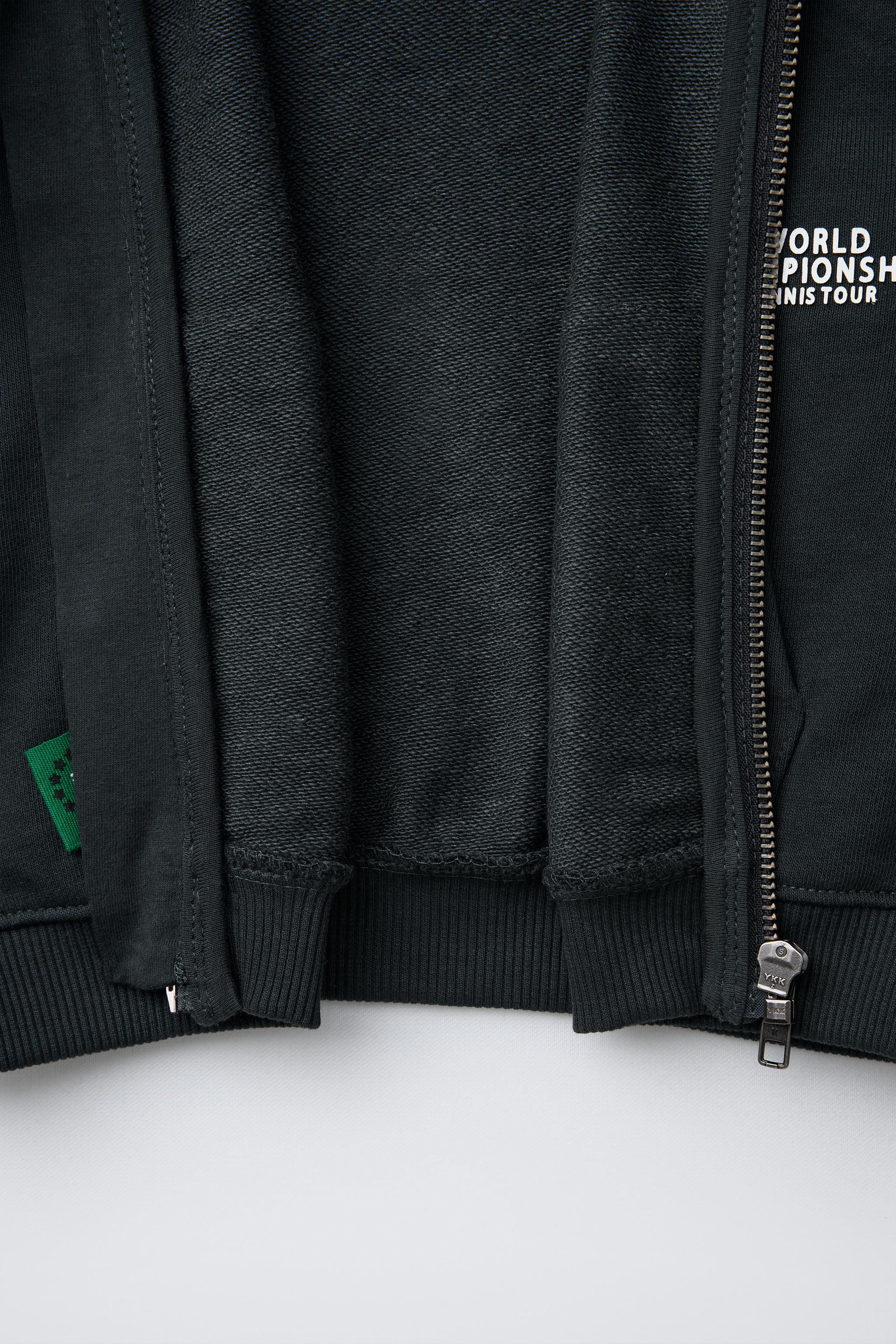 TEXT ZIP-UP JACKET - Black | ZARA New Zealand