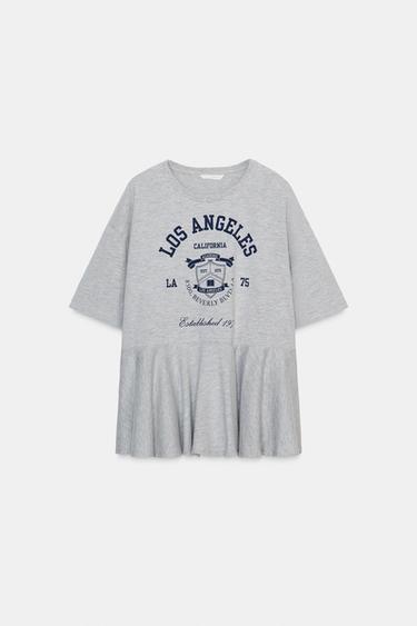 VARSITY FRILL T-SHIRT - Grey marl by Zara