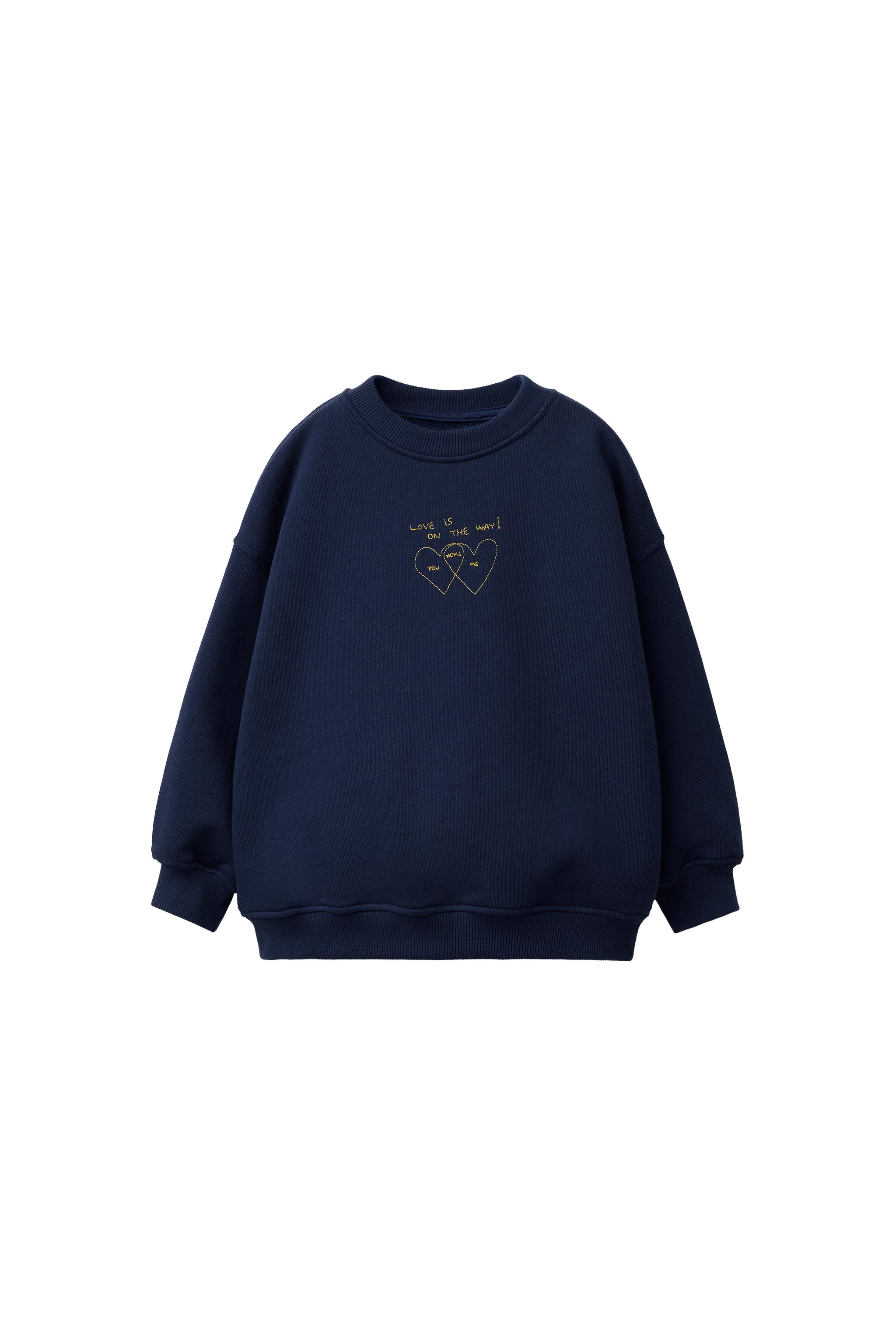 ORFAYO © イラスト刺繍スウェットシャツ - ブルー | ZARA Japan / 日本