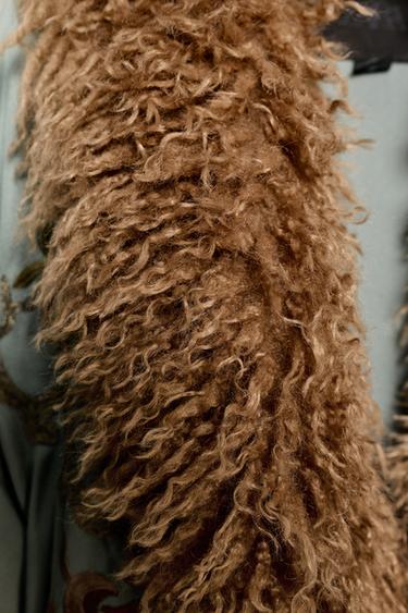 FAUX FUR COLLAR KIMONO ZW COLLECTION LIMITED EDITION - Light blue by Zara - Image 6