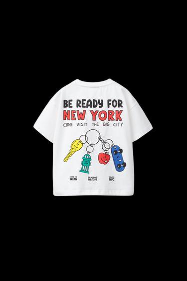 Zara TEXT PRINT T-SHIRT - White