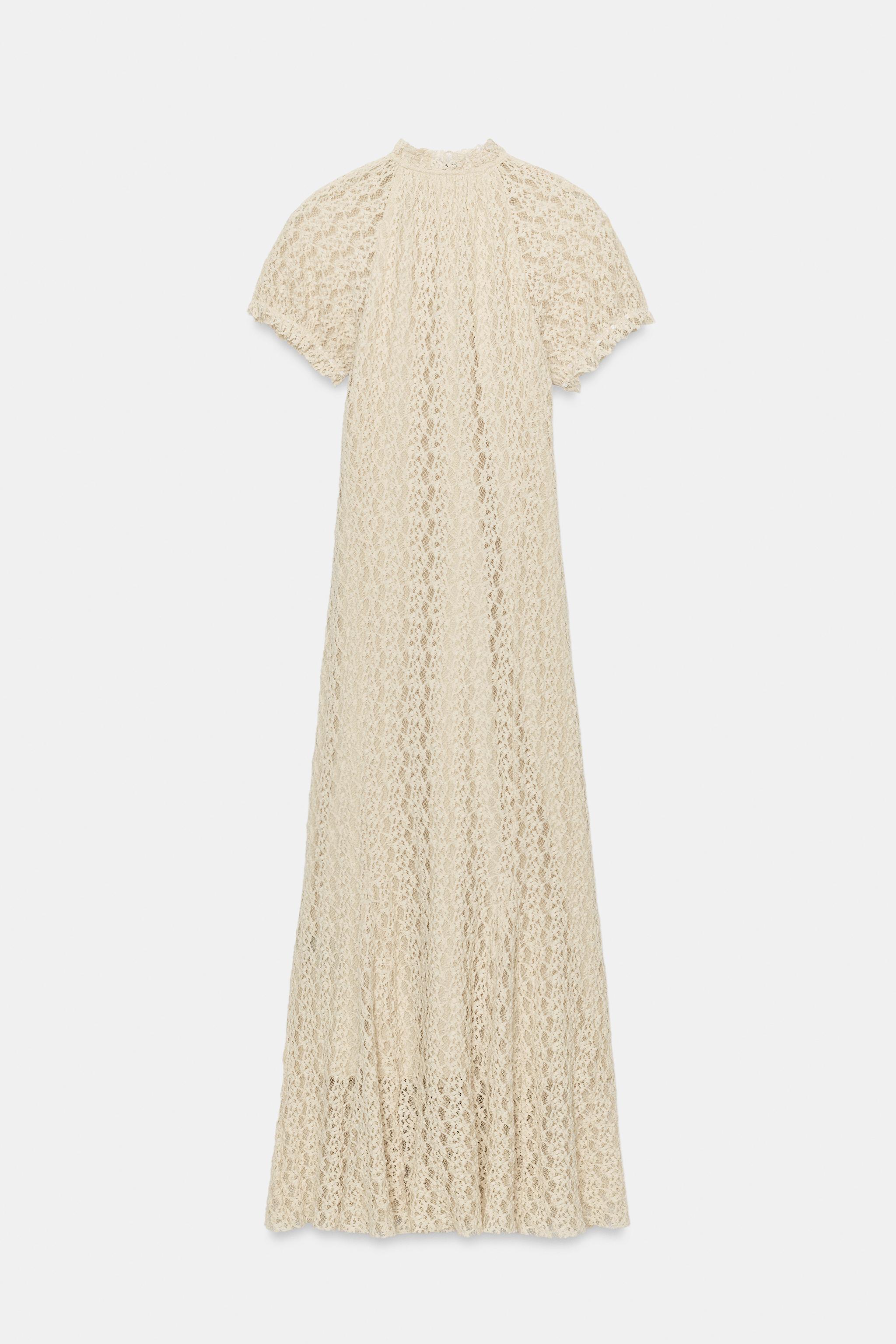 Женские платья Zara LACE MIDI DRESS — фото 7