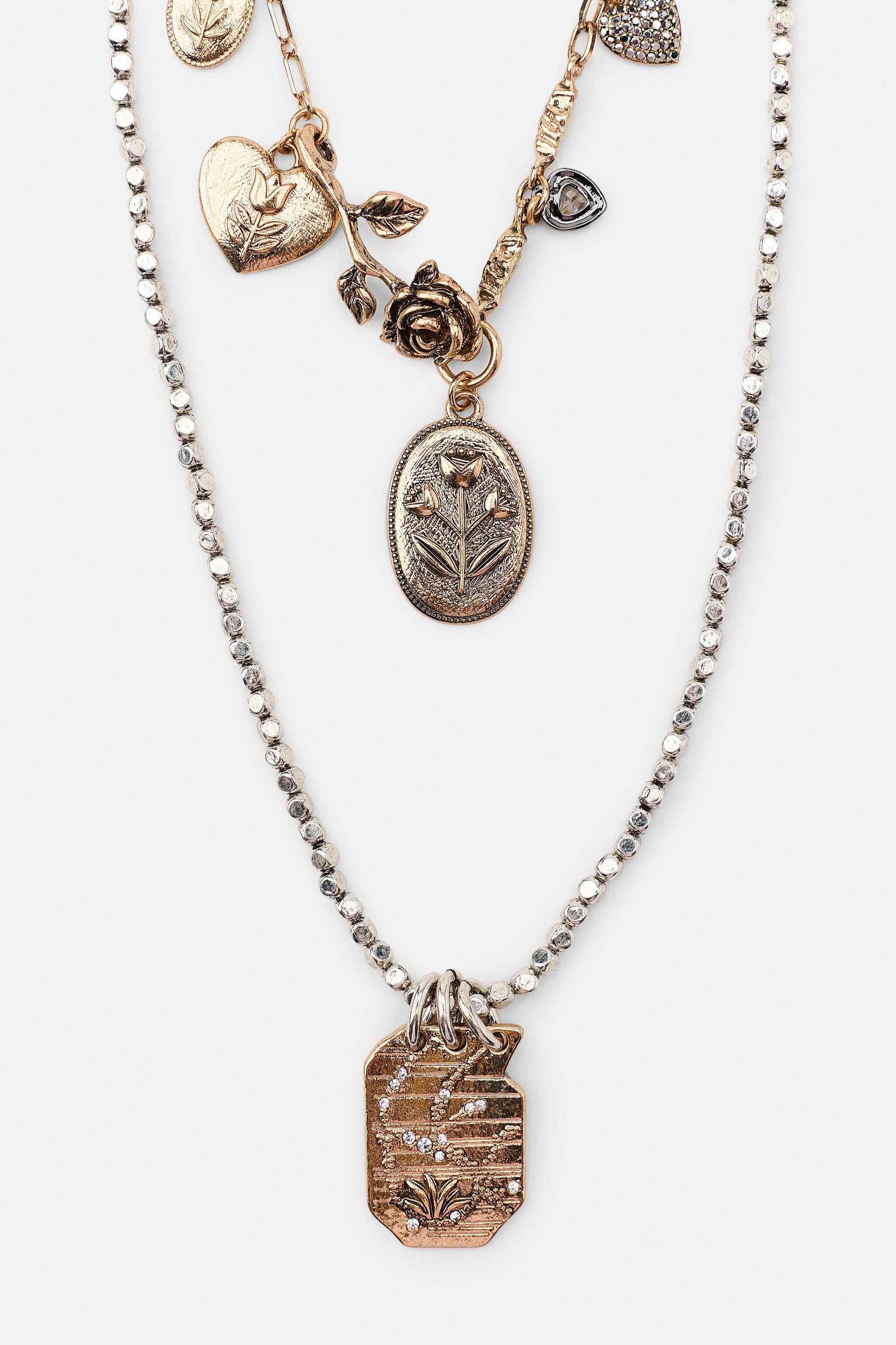 PACK OF 2 MIXED CHARM AND MEDALLION NECKLACES