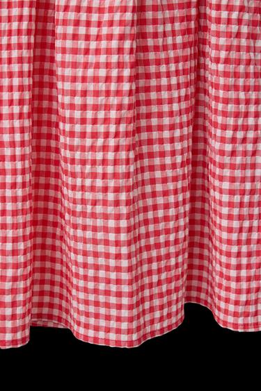 KLEID MIT VICHYKAROS - Rot / Weiß von Zara