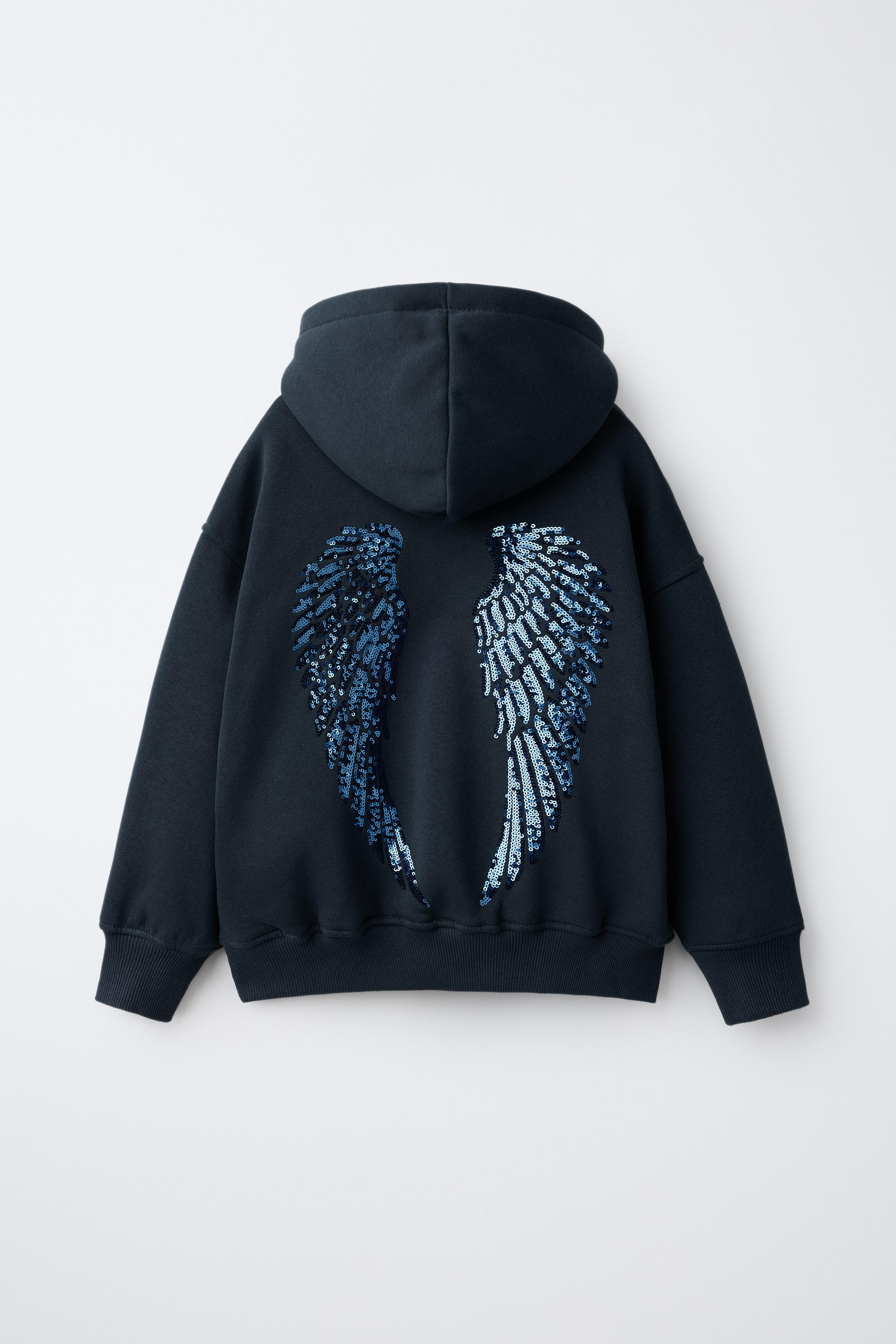 SUDADERA CAPUCHA ALAS LENTEJUELAS